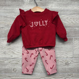 Crewneck Jolly & Lined Leggings Candy Canes 12M