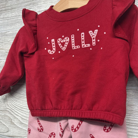 Crewneck Jolly & Lined Leggings Candy Canes 12M
