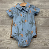 Henley Polo Bodysuit Palm Trees & Pull On Shorts 18M