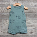 Tank Shorty Romper Sharks 6M