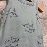 Tank Shorty Romper Sharks 6M