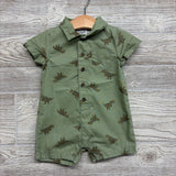 Button Up Shorty Romper Dinosaurs 6M