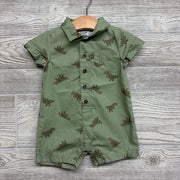 Button Up Shorty Romper Dinosaurs 6M
