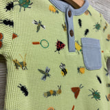 Waffle Knit Henley Outfit Insects 12-18M