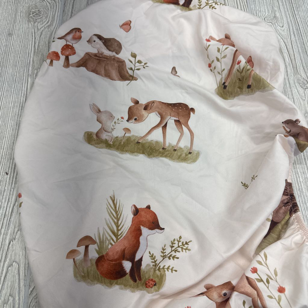 Bassinet Sheet Squirrels Deer Fox