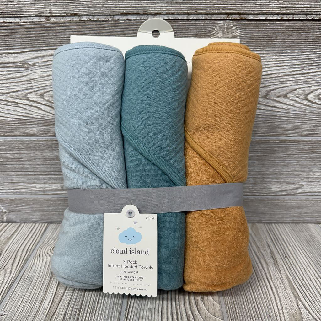 NEW 3 Pk Hooded Towel