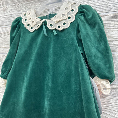 NEW Velour & Eyelet Collar & Cuff Dress 3-6M
