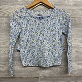 2 Pc LS Shirt & Shorts Pointelle PJs Flowers 10-12