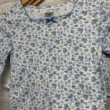 2 Pc LS Shirt & Shorts Pointelle PJs Flowers 10-12