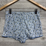 2 Pc LS Shirt & Shorts Pointelle PJs Flowers 10-12