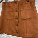 Faux Suede Button Up Skirt 10-12