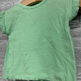 Ribbed Shirt & Shorts Lettuce Trim 0-3M