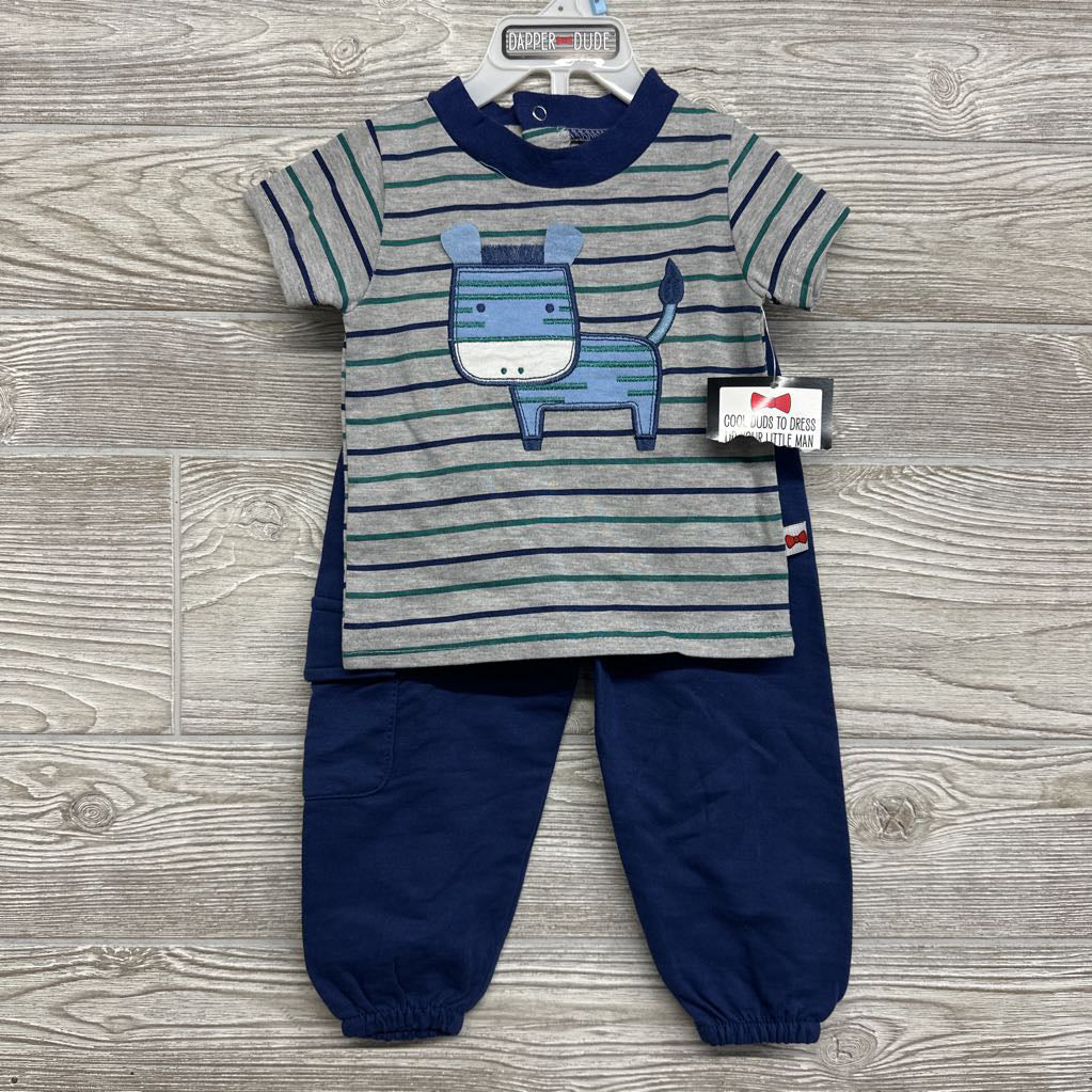 NEW Shirt Stripes Zebra & French Terry Joggers 12M