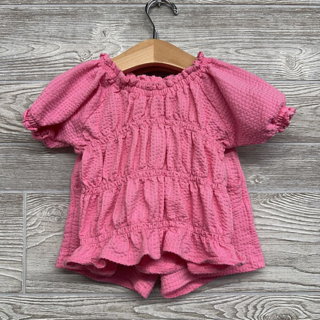 Ribbed Puff Sleeve Shirt & Shorts 24M