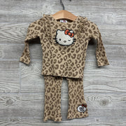LS Ribbed Shirt & Flare Pants Animal Print 12M