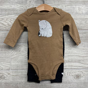 LS Bodysuit & Pants Polar Bear Penguin 6M