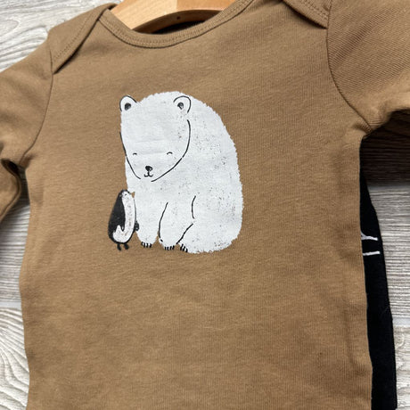 LS Bodysuit & Pants Polar Bear Penguin 6M
