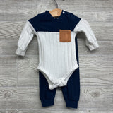 LS Ribbed Bodysuit Chest Pocket & Pants 3-6M