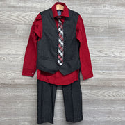 Vest, LS Button Up Shirt, Dress Pants & Plaid Tie 10