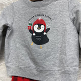 Crewneck Santa's Little Helper & Pants Buffalo Plaid 18M
