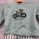 Crewneck Wheely Cute & French Terry Pants Stripes 3-6M