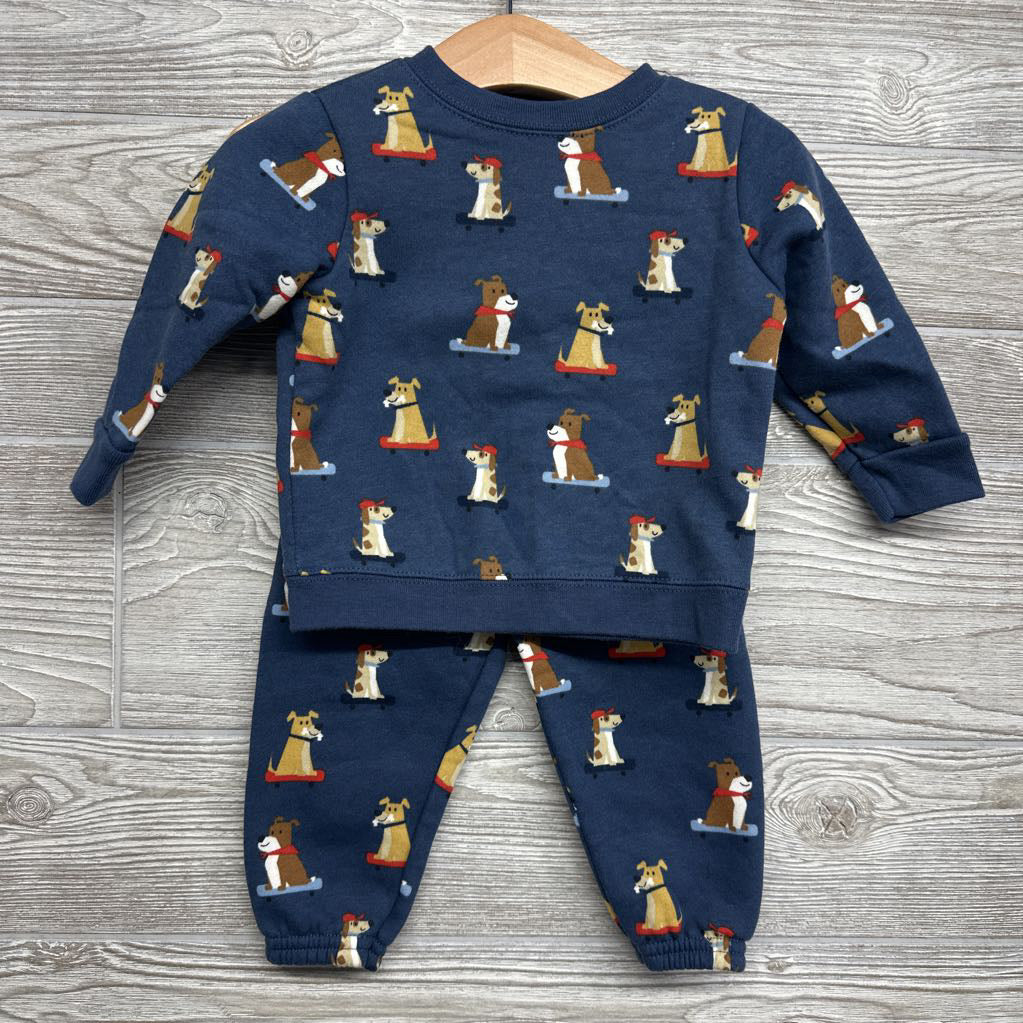 Crewneck & Jogger Sweatpants Dogs Skateboarding 6-9M
