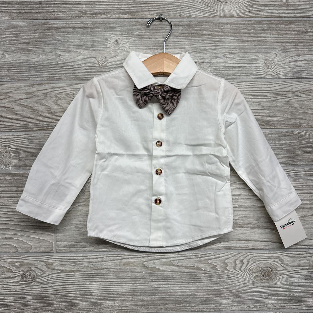 NEW Vest, LS Button Up Shirt & Suspender Pants Herringbone 12-24M
