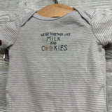 2 Pk Bodysuits We Belong Together Cookies Milk & Pants Stripes 3M