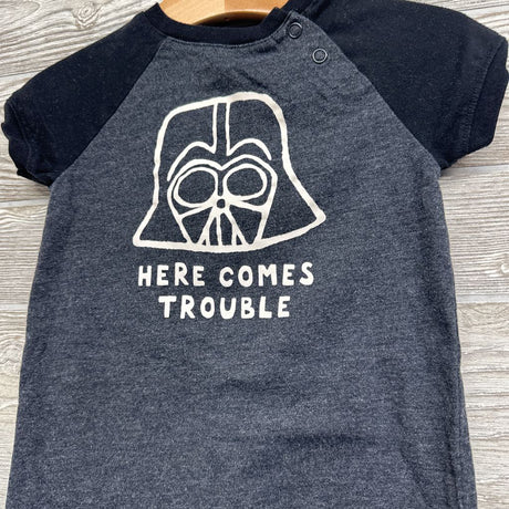 Shorty Romper Here Comes Trouble Darth Vader 18M