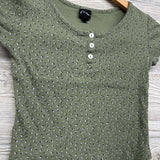 Ribbed Henley Shirt Flowers 8