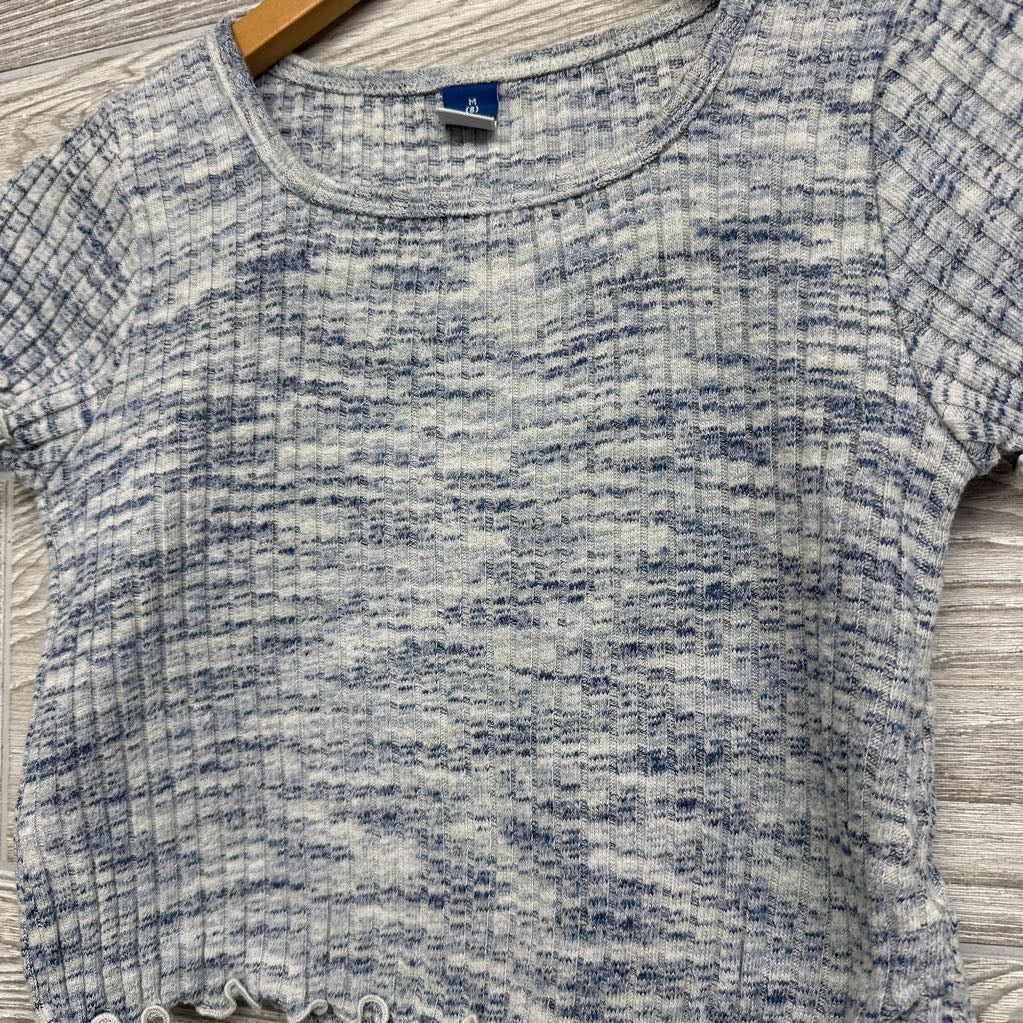 Ribbed Knit Shirt Lettuce Trim Side Bows 8