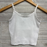 Ribbed Tank Top Flower Trim 6-7