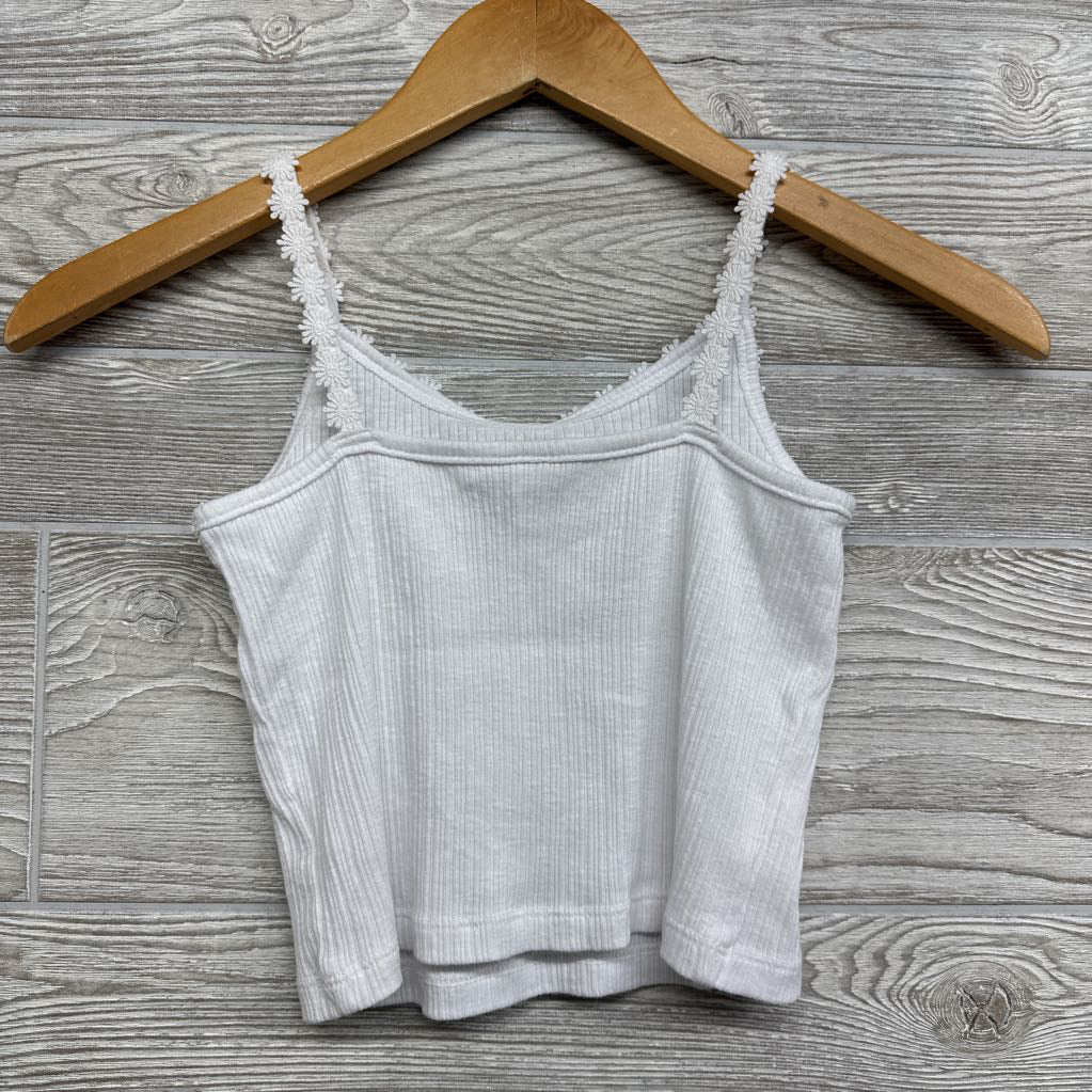 Ribbed Tank Top Flower Trim 6-7