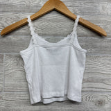 Ribbed Tank Top Flower Trim 6-7