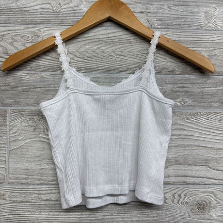 Ribbed Tank Top Flower Trim 6-7