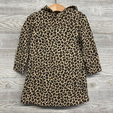 LS Sweatshirt Dress W/ Hood Animal Print 2T