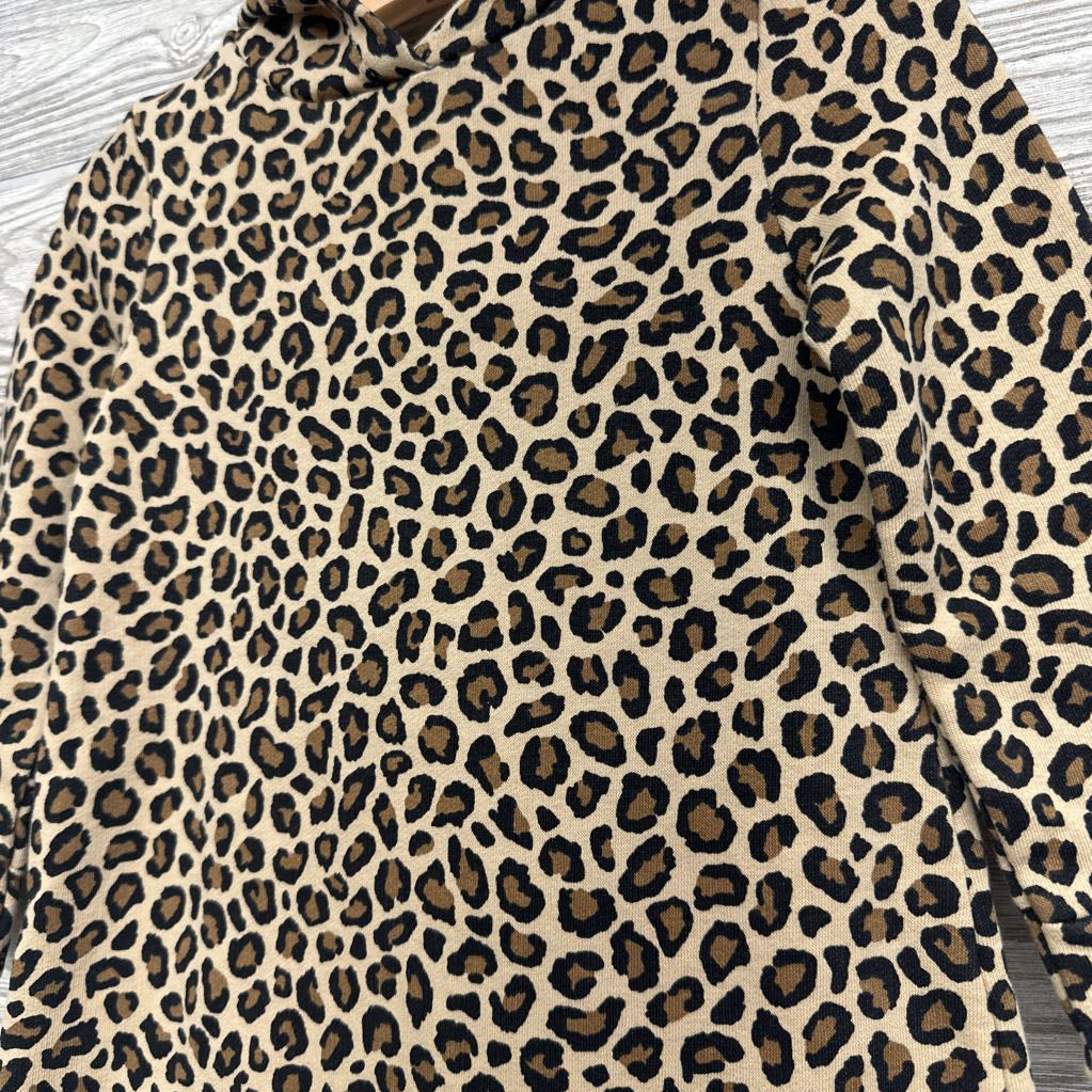 LS Sweatshirt Dress W/ Hood Animal Print 2T