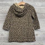 LS Sweatshirt Dress W/ Hood Animal Print 2T