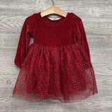 LS Chenille Tulle Dress Glitter Dots 2T