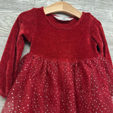 LS Chenille Tulle Dress Glitter Dots 2T