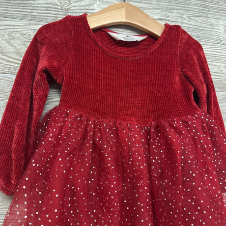 LS Chenille Tulle Dress Glitter Dots 2T