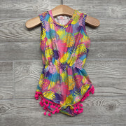 Tank Romper Fruit Pom Trim 6-12M