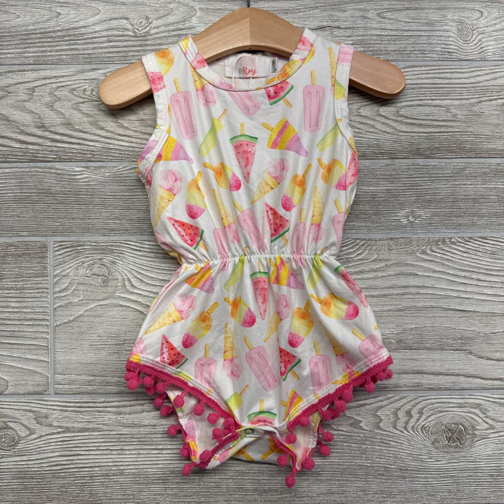 Tank Romper Popsicles Pom Trim 6-12M