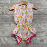 Tank Romper Popsicles Pom Trim 6-12M