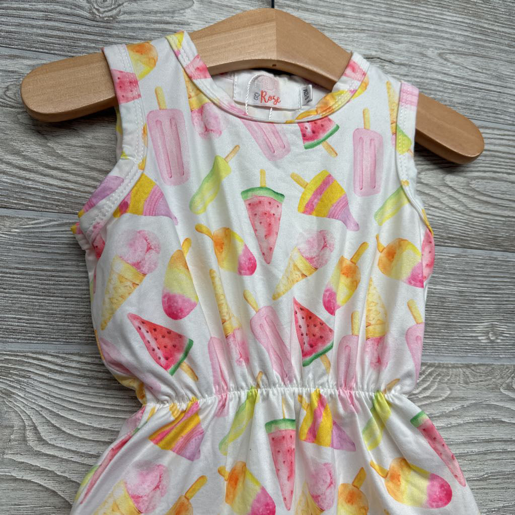 Tank Romper Popsicles Pom Trim 6-12M