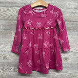 LS Dress Bows Ruffle 3T