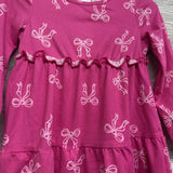 LS Dress Bows Ruffle 3T