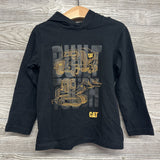 LS Shirt W/ Hood Construction Vehicles 4T