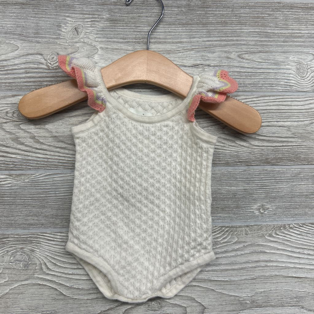 Textured Bodysuit Ruffle Straps NB