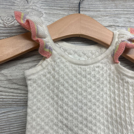 Textured Bodysuit Ruffle Straps NB